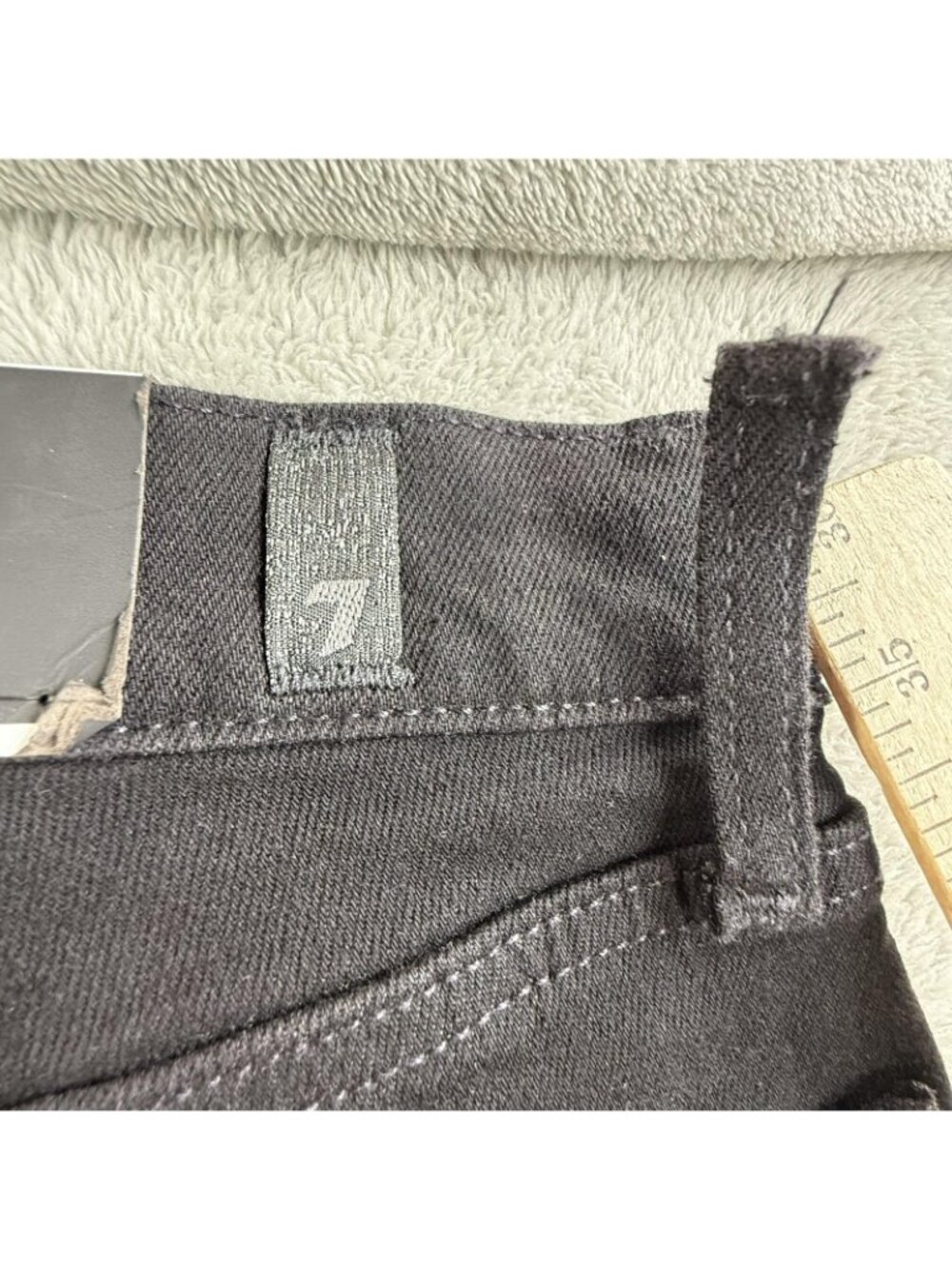 7 For All Mankind Paxtyn Jeans Mens 32x33 Black Skinny Stretch Dark Wash Denim - Picture 5 of 16